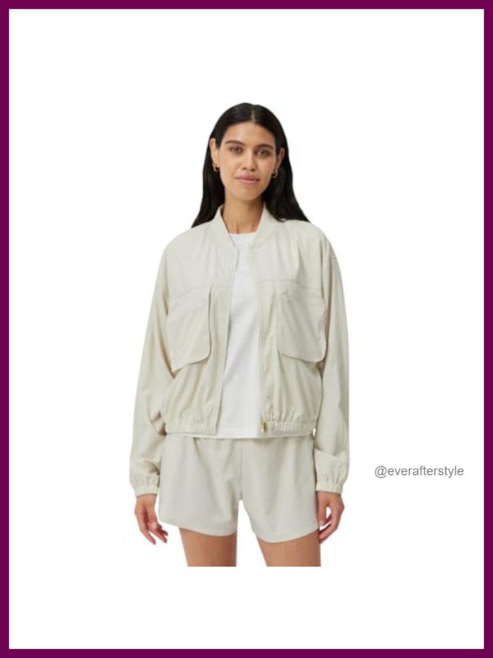Performance Stretch Woven Oversized Windbreaker Jacket